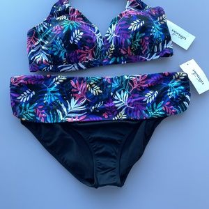 2 Piece Swimsuit for All Halter Top Sz 20 & High Waist Bottom Sz 20 NWT Floral